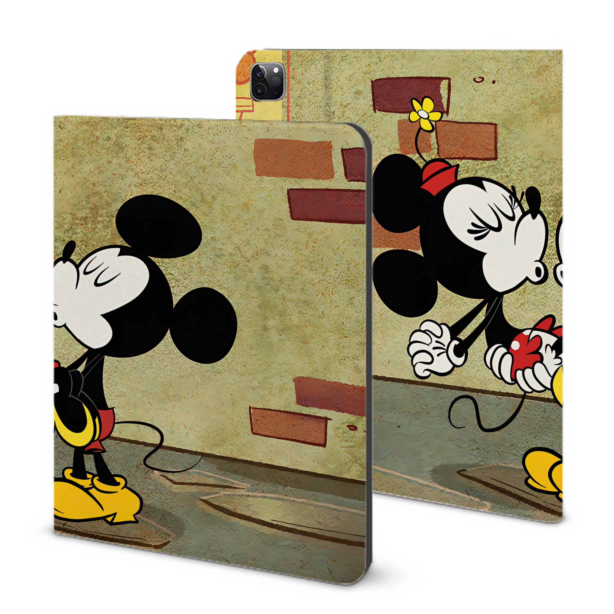 （画像用） ミッキーマウス Mickey Mouse IPad ケース ブック型 PUレザー TPU 耐衝撃 軽量 薄型 ペン収納なし 全面保護 IPad 各モデル対応